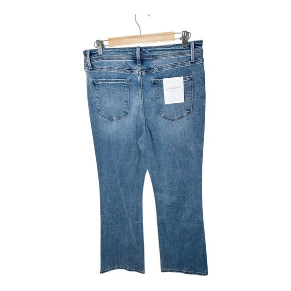 Lovervet By Vervet X ALB Jeans High Rise Boot Cut Size 32/15 New 31” Inseam Blue - Picture 3 of 12